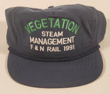 Vintage Vegetation Steam Management E & N Rail 1991 Dark Blue Snapback Trucker Cap Hat