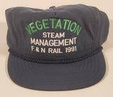 Vintage Vegetation Steam Management E & N Rail 1991 Dark Blue Snapback Trucker Cap Hat