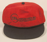 Vintage HAL Industries Inc. Quality Weather Barriers Red and Black Snapback Trucker Cap Hat