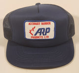 Vintage ARP Accurate Rubber Products Ltd Dark Blue Snapback Mesh Trucker Cap Hat