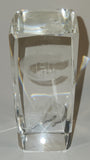 NHL Montreal Canadiens Logo and Player Laser Etched 4 3/4" Clear Glass Paper Weight