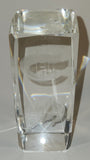 NHL Montreal Canadiens Logo and Player Laser Etched 4 3/4" Clear Glass Paper Weight