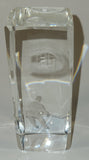 NHL Montreal Canadiens Logo and Player Laser Etched 4 3/4" Clear Glass Paper Weight