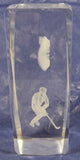 NHL Montreal Canadiens Logo and Player Laser Etched 4 3/4" Clear Glass Paper Weight
