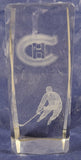 NHL Montreal Canadiens Logo and Player Laser Etched 4 3/4" Clear Glass Paper Weight