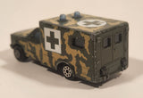 Majorette Sonic Flashers No. 255 Ambulance Military Army Camouflage Green 1/60 Scale Die Cast Toy Car Vehicle - Blue Lights