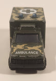 Majorette Sonic Flashers No. 255 Ambulance Military Army Camouflage Green 1/60 Scale Die Cast Toy Car Vehicle - Blue Lights