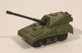 Vintage 1976 Lesney Matchbox Rolamatics No. 70 S.P Gun Tank Army Green Die Cast Toy Car Military Weaponry Vehicle with Moving Gun Made in England