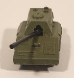 Vintage 1976 Lesney Matchbox Rolamatics No. 70 S.P Gun Tank Army Green Die Cast Toy Car Military Weaponry Vehicle with Moving Gun Made in England