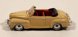 CMW Mini Metals HO Scale 1948 Ford Convertible Tan Die Cast Toy Car Vehicle with Opening Hood