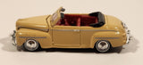 CMW Mini Metals HO Scale 1948 Ford Convertible Tan Die Cast Toy Car Vehicle with Opening Hood
