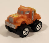 1987 Road Champs Semi Truck Orange Micro Mini Die Cast Toy Car Vehicle