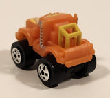 1987 Road Champs Semi Truck Orange Micro Mini Die Cast Toy Car Vehicle