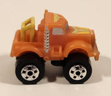 1987 Road Champs Semi Truck Orange Micro Mini Die Cast Toy Car Vehicle