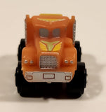 1987 Road Champs Semi Truck Orange Micro Mini Die Cast Toy Car Vehicle