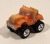 1987 Road Champs Semi Truck Orange Micro Mini Die Cast Toy Car Vehicle