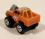 1987 Road Champs Datsun Dragster Pickup Truck Orange Micro Mini Die Cast Toy Car Vehicle
