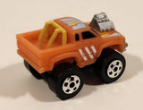 1987 Road Champs Datsun Dragster Pickup Truck Orange Micro Mini Die Cast Toy Car Vehicle