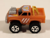 1987 Road Champs Datsun Dragster Pickup Truck Orange Micro Mini Die Cast Toy Car Vehicle