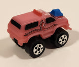 1987 Road Champs Ford Bronco Pink Micro Mini Die Cast Toy Car Vehicle