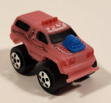 1987 Road Champs Ford Bronco Pink Micro Mini Die Cast Toy Car Vehicle