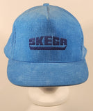 Vintage Skega Blue Corduroy Snapback Trucker Cap Hat