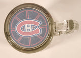NHL National Hockey League Montreal Canadiens 5 5/8" Frosted Glass Beer Mug Cup