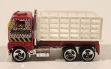 1998 Hot Wheels Rad Rigs Ford Stake Bed Truck Red Die Cast Toy Car Vehicle