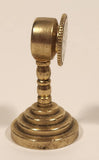 Vintage Brass Dollhouse Miniature Paper Faced Clock Ornament