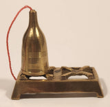 Vintage Dollhouse Miniature Double Burner Camping Stove with Gas Canister 3" Brass Metal Ornament