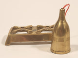 Vintage Dollhouse Miniature Double Burner Camping Stove with Gas Canister 3" Brass Metal Ornament