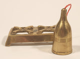 Vintage Dollhouse Miniature Double Burner Camping Stove with Gas Canister 3" Brass Metal Ornament