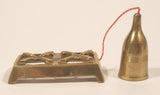Vintage Dollhouse Miniature Double Burner Camping Stove with Gas Canister 3" Brass Metal Ornament