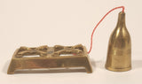 Vintage Dollhouse Miniature Double Burner Camping Stove with Gas Canister 3" Brass Metal Ornament