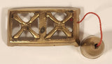 Vintage Dollhouse Miniature Double Burner Camping Stove with Gas Canister 3" Brass Metal Ornament