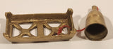 Vintage Dollhouse Miniature Double Burner Camping Stove with Gas Canister 3" Brass Metal Ornament
