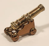 Vintage Dollhouse Miniature Cannon 2 1/2" Brass Metal Ornament