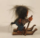 Vintage Norwegian Troll On Skis 3 1/4" Resin Figurine