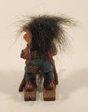 Vintage Norwegian Troll On Skis 3 1/4" Resin Figurine