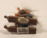 Vintage Norwegian Troll On Skis 3 1/4" Resin Figurine