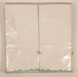 Heritage Pink Flower Pattern One Pair Pillow Cases 100% Cotton Hand Embroidery New in package