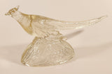 Vintage K.R. Haley Ring Neck Pheasant Bird 11 1/2" Clear Art Glass Sculpture