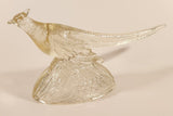 Vintage K.R. Haley Ring Neck Pheasant Bird 11 1/2" Clear Art Glass Sculpture