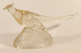 Vintage K.R. Haley Ring Neck Pheasant Bird 11 1/2" Clear Art Glass Sculpture