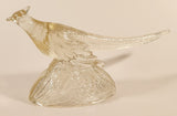 Vintage K.R. Haley Ring Neck Pheasant Bird 11 1/2" Clear Art Glass Sculpture