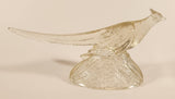 Vintage K.R. Haley Ring Neck Pheasant Bird 11 1/2" Clear Art Glass Sculpture