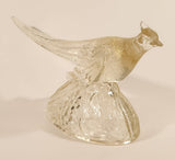 Vintage K.R. Haley Ring Neck Pheasant Bird 11 1/2" Clear Art Glass Sculpture