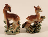 Vintage Fawn Deer in Grass Porcelain Salt and Pepper Shakers