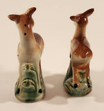 Vintage Fawn Deer in Grass Porcelain Salt and Pepper Shakers