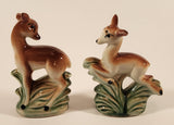 Vintage Fawn Deer in Grass Porcelain Salt and Pepper Shakers